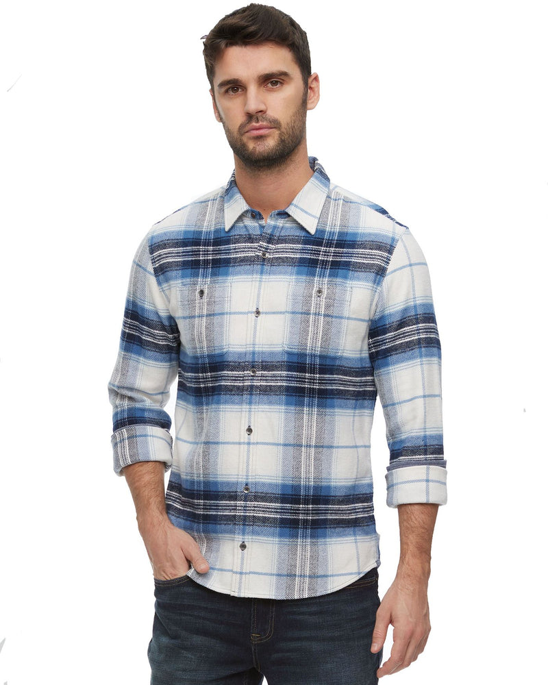 Navy White Flannel